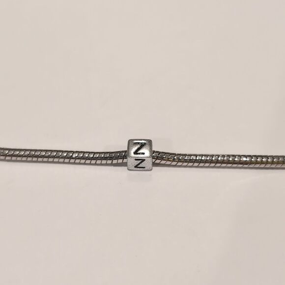 Silver Z Spacer Charm for Pandora Style Bracelet - Picture 4 of 5